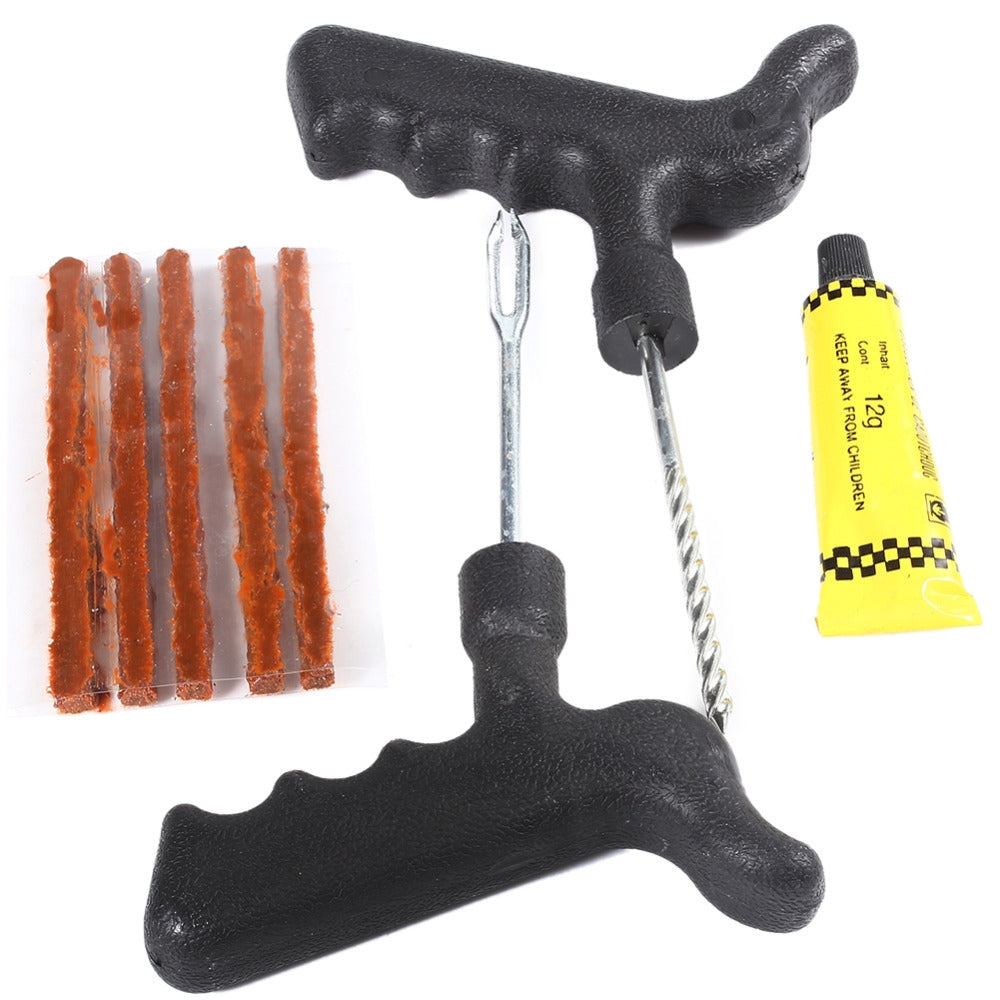 Kit Ripara Gomme Per Foratura Auto Moto Ruota Riparazione Pneumatici Tubeless