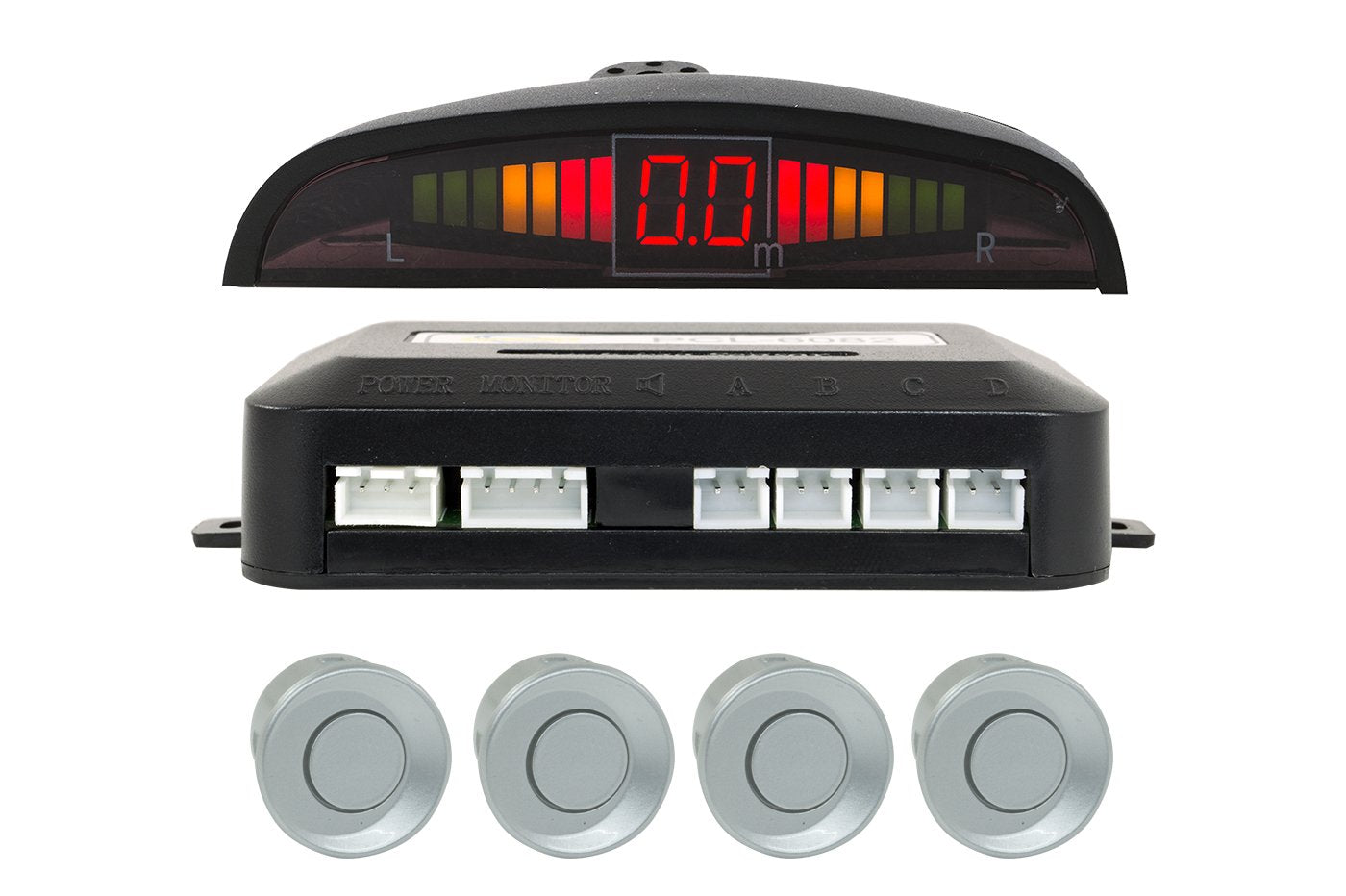 Kit 4 Sensori Di Parcheggio Per Auto Con Display Suono Led Acustico Verniciabili