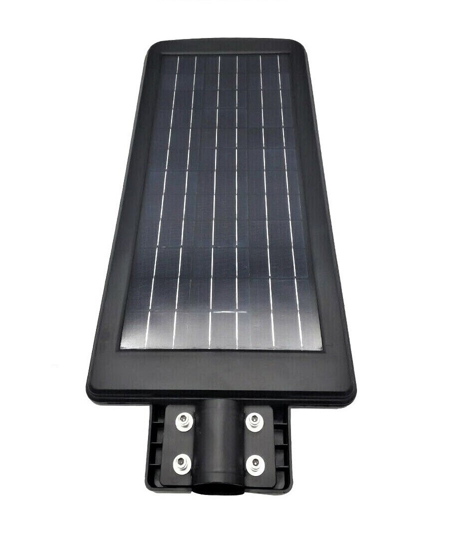 Lampione Stradale Faro A Led 120W Con Pannello Solare Crepuscolare E Telecomando