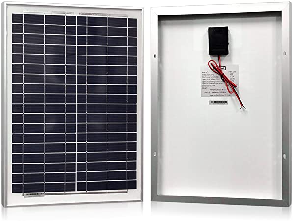 Pannello Solare Fotovoltaico Monocristallino Da 20W 21V Con Pinze A Morsa