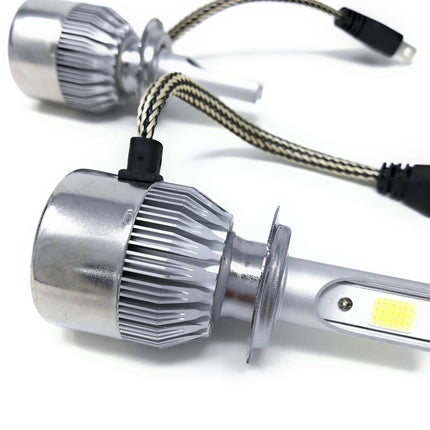 Coppia Di Lampade A Led Per Auto Moto C6 H7 6000K Fari Luce Bianca Lampadine