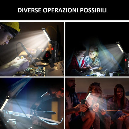 Mini Torcia Led Elettrica Ricaricabile USB Ideale Per Lavori Con Base Magnetica