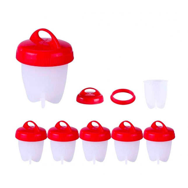 Set di 6 cuoci uova in silicone per cotture sode o omelette rapide senza guscio