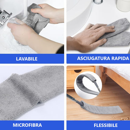 Spazzola cattura polvere per pulizia con panno morbido e lavabile per ogni superficie