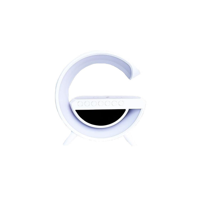 Lampada Da Comodino con Altoparlante, caricatore Wireless, Sveglia Integrata, USB