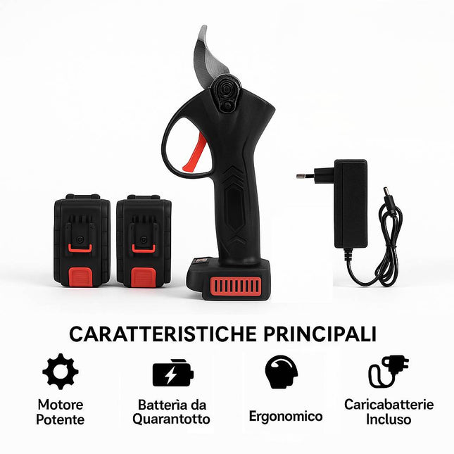 Potatore a batteria per il giardino con le due batterie al litio