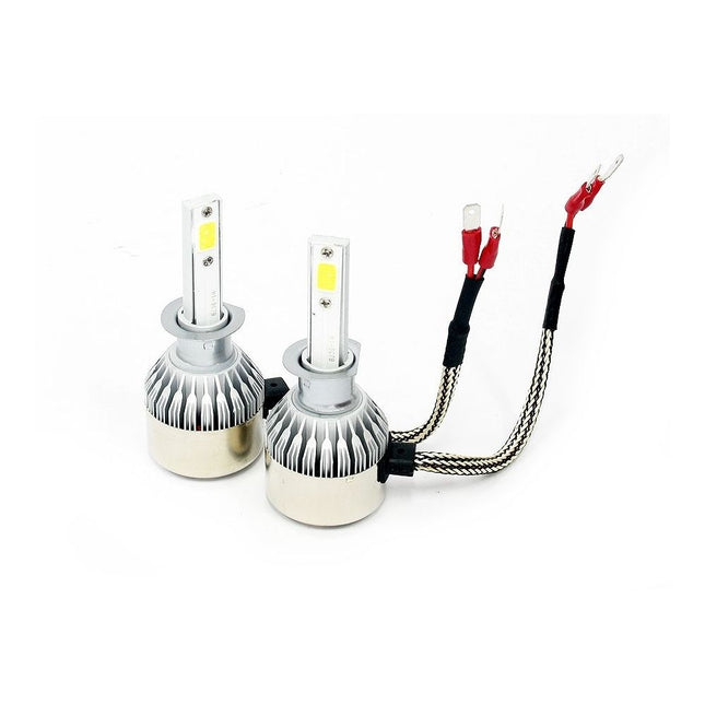 Coppia Di Lampade A Led Per Auto Moto C6 H1 6000K Fari Luce Bianca Lampadine