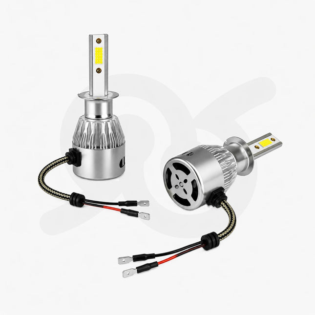 Coppia Di Lampade A Led Per Auto Moto C6 H1 6000K Fari Luce Bianca Lampadine