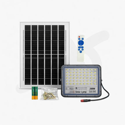 Faro LED da 200W con Pannello Solare, Efficiente e Resistente alle Intemperie