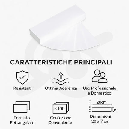 Strisce depilatorie professionali in tessuto resistente, confezione da 100 pezzi