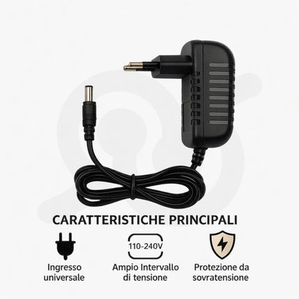 Alimentatore switching 2A 12V, professionale con protezioni per uso sicuro e stabile