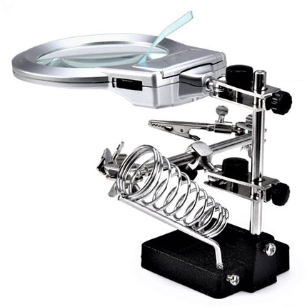 Lente di Ingrandimento con supporto, LED e bracci per modellismo