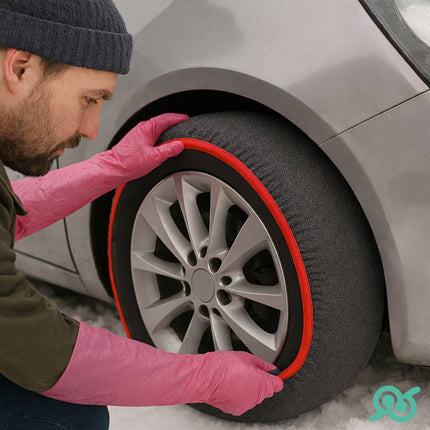 Calze Da Neve Auto Taglia L Antiscivolo Con Montaggio Rapido, Kit Per Guida Invernale