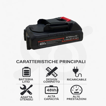 Power Battery 48V 2.0Ah Litio Ricaricabile per Utensili Portatili Compatibili