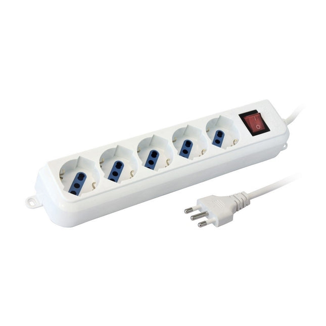 Ciabatta Multipresa Elettrica Con 5 Posti Schuko Con Interruttore Per Accensione