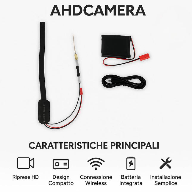Microcamera spia wireless HD, kit compatto per riprese nitide e dettagliate