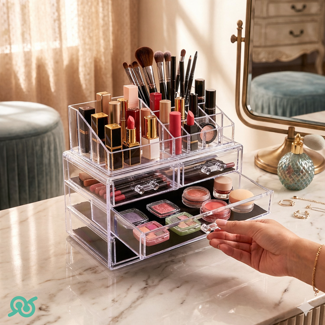Organizzatore per Cosmetici e Accessori con 15 Scomparti e Cassetti Inclusi