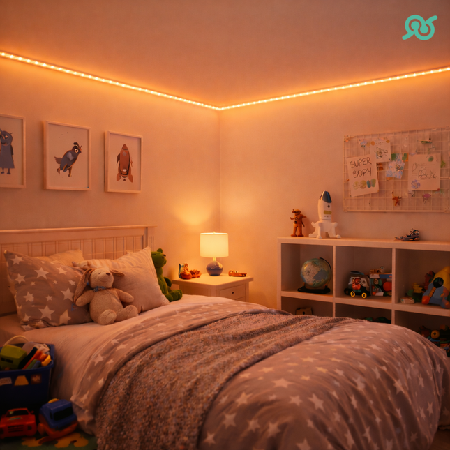 Striscia LED Compatta con tecnologia RGB, con Telecomando e adesivo integrato