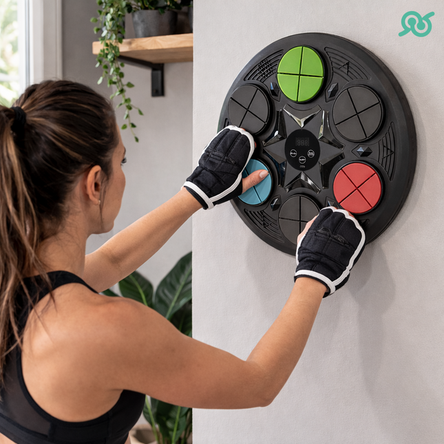 Macchina da Boxe Musicale Professionale con Effetti Luminosi e Guanti Inclusi