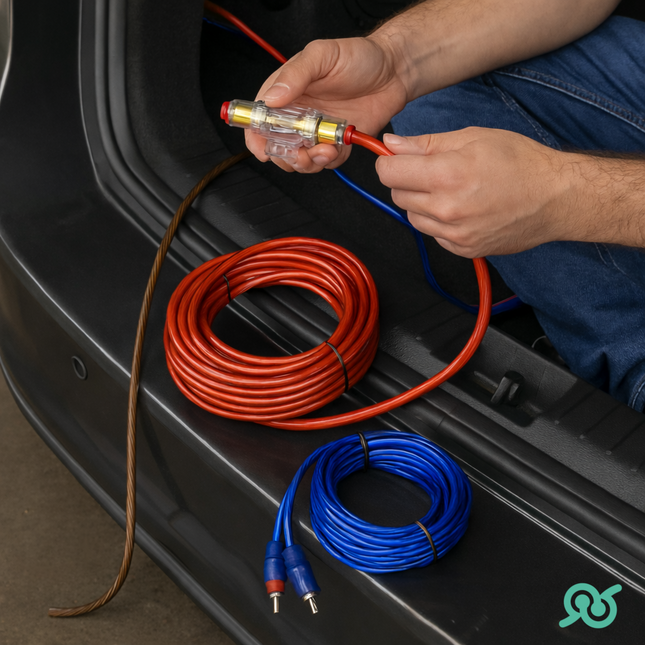 Kit Completo Di Cavi RCA Audio Per Installazione Amplificatore Auto Subwoofer