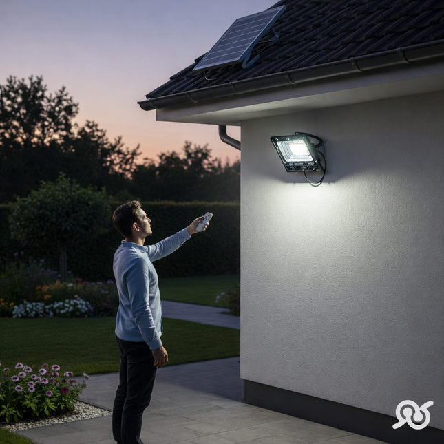 Faro Led 800W con Pannello Solare e Controllo da Remoto Ideale da Esterni