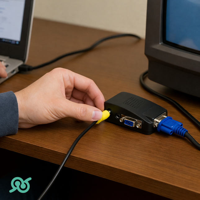 Convertitore Adattatore Video Da AV, Rca, S-Video A VGA Per Monitor E Proiettori