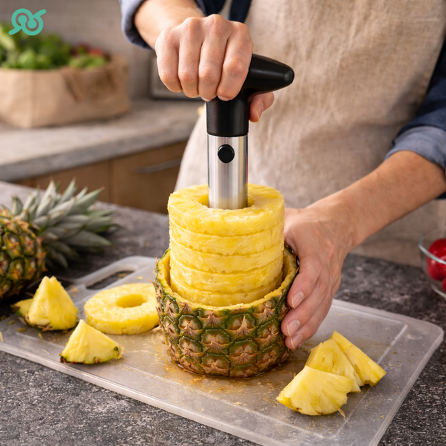 Affetta Ananas In Acciaio Inox Per Sbucciare Tagliare e Rimuovere Il Torsolo