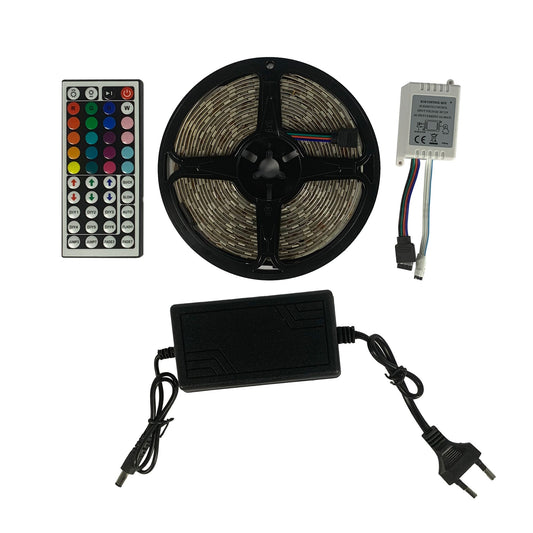Striscia LED Compatta con tecnologia RGB, con Telecomando e adesivo integrato