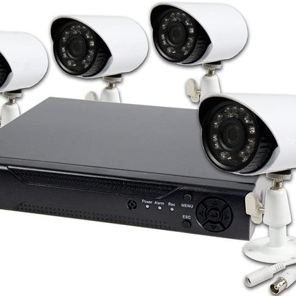 Kit Videosorveglianza con 4 telecamere e videoregistratore per controllo remoto
