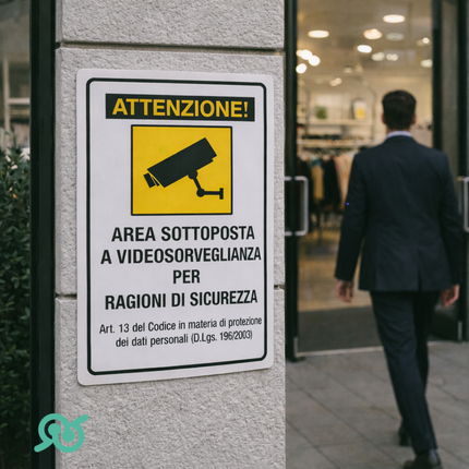 Cartello Di Sicurezza Attenzione Area Sottoposta A Videosorveglianza X Esterno