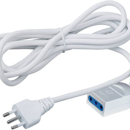 Prolunga elettrica da 5 metri con la presa bipasso per la casa e per l'ufficio