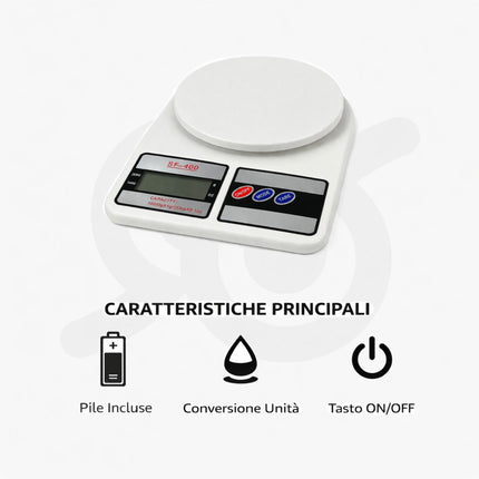 Bilancia digitale da cucina con la precisione e con le batterie AA e