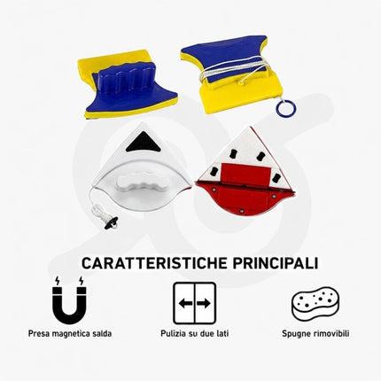 Lavavetri magnetico per pulire l’esterno con cordicella e impugnatura ergonomica