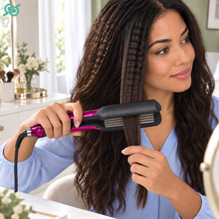 Piastra Professionale Per Capelli Effetto Frisé Da 45W In Tormalina 220°C