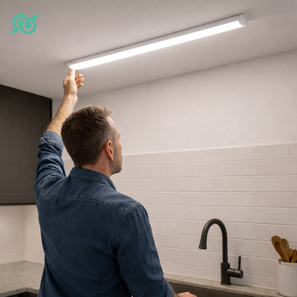 Plafoniera a LED Slim per Soffitto da 32W e 120 Cm, a Luce Bianca Fredda