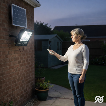 Faro Led 800W con Pannello Solare e Controllo da Remoto Ideale da Esterni