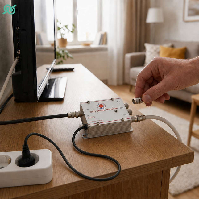 Amplificatore per antenna televisiva con uscite multiple per decoder e per la TV