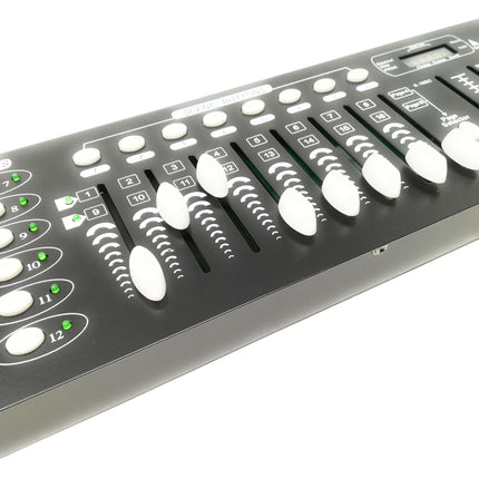 Controller per luci DMX a 192 canali con modalità automatica e per i DJ