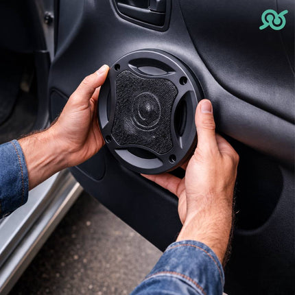 Casse per auto a tre vie da 10 cm con potenza di 300W e set di viti per il montaggio