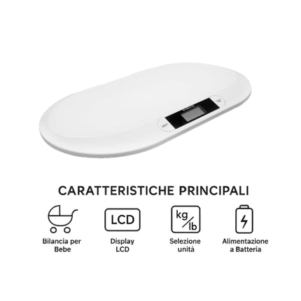 Bilancia Neonatale LCD Digitale 10g Precisa con Tara Kg/Lb Curva