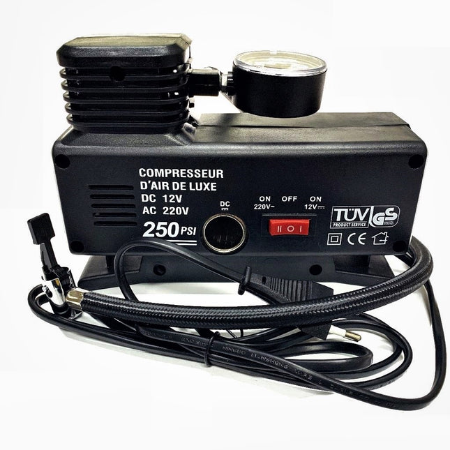 Compressore d'aria portatile a 12V e a 220V con il manometro per l'auto