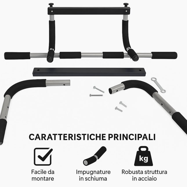 Barra fitness per trazioni da porta, un attrezzo solido per la tua palestra a casa