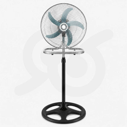Ventilatore a piantana 3 in 1 100W, diametro 50 cm, oscillazione automatica, 3 velocità da tavolo o a parete