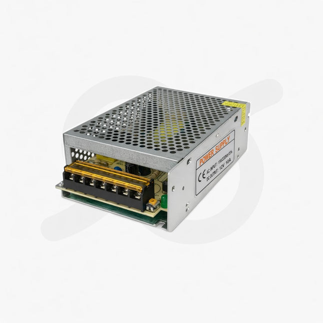 Alimentatore switching 10A 12V, professionale con protezioni per uso sicuro e stabile
