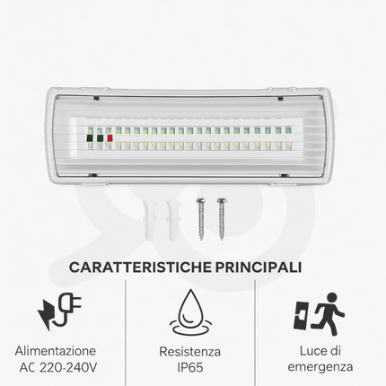 Lampada Autonoma per Illuminazione di Emergenza da 50 Led con Batteria Integrata