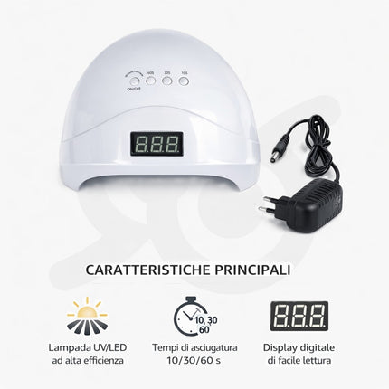 Lampada UV LED da 48W per Ricostruzione Unghie con Display e Timer integrato