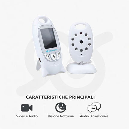 Baby Monitor Wireless per Controllo del Bambino con Audio e Visione Notturna
