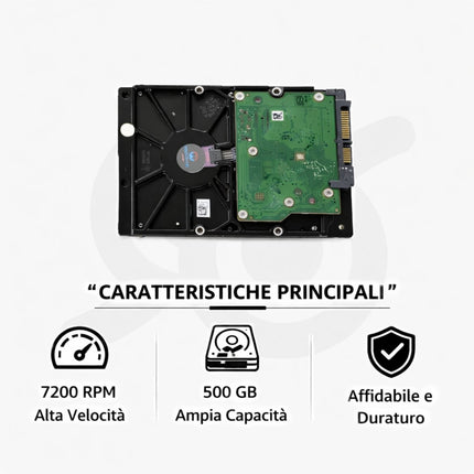 Hard Disk da 500 GB Adatto per Computer con Interfaccia Sata Buffer da 16 MB