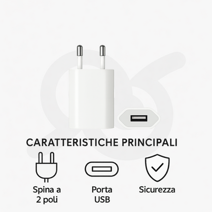 Caricabatterie Alimentatore USB Compatto Perfetto Per Il Lavoro A Casa O Viaggio