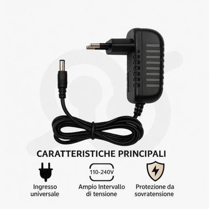 Alimentatore Da 2 Ampere 12 Volt Per Telecamera E Striscia A Led 2.1/5.5 mm CCTV